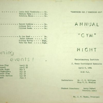 Annual Gym Night 1961