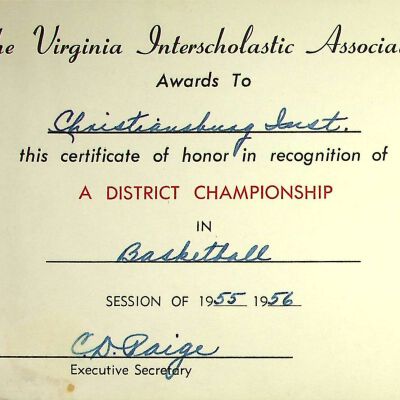 VIAL District Championship in Basketball Award 1955-1956