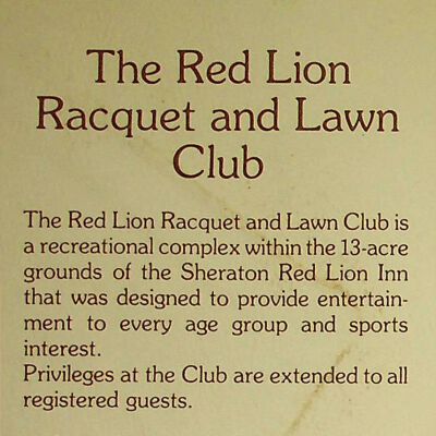 John F. Banks Correspondence: Red Lion Inn Brochure 1977