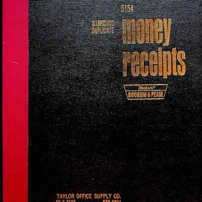 Friends Elementary School Receipt Book, 1966