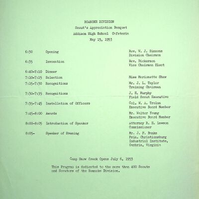 Scout's Appreciation Banquet 1953