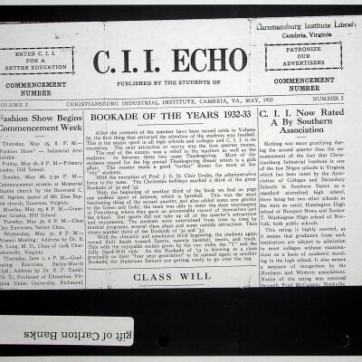 C.I.I echo (printed newsletter), May 1933 (Photocopy)