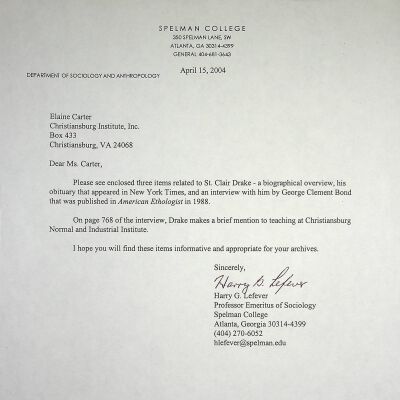 St. Clair Drake, CII Faculty, Biography File