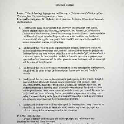 2000 Uttech Oral History Transcript, Esther Jones