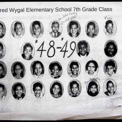 Fred Wygal Elementary School 7th Grade Class Photograph, 1948-1949 (photocopy)