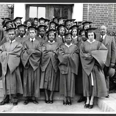 Photograph, Graduating Class with Principal Abraham Walker, 1945