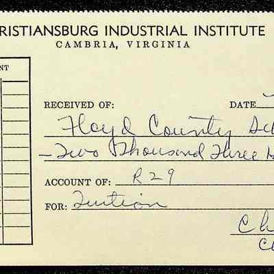 Christiansburg Institute Receipts, 1957-1958