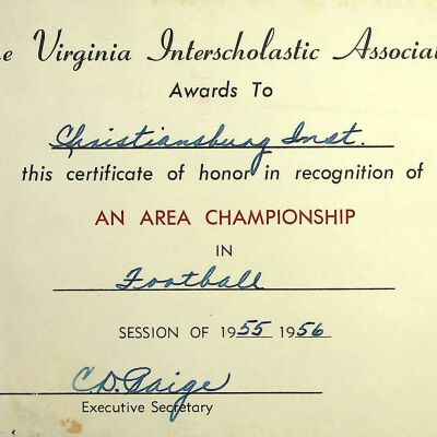 VIAL Area Championship in Football Award 1955-1956