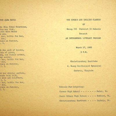 An Interschool Literary Program 1963