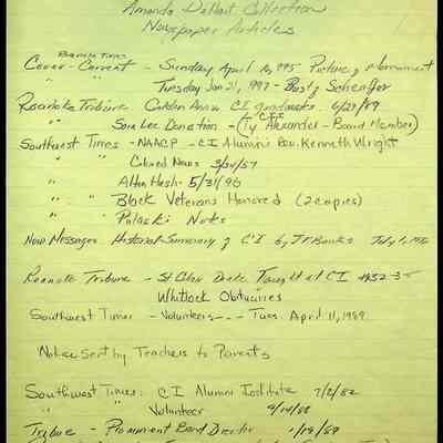 Newspaper Articles, 1943-1999