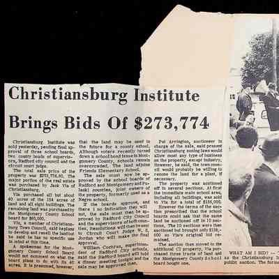 Christiansburg Institute Brings Bids of $273,774