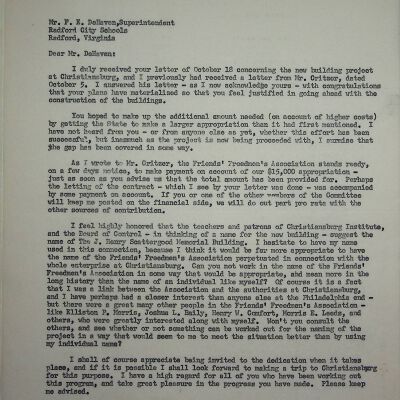 John F. Banks Correspondence: F. E. DeHaven November, 1951