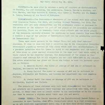 Principal Reports, 1900