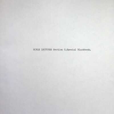 Edgar A. Long Papers: Chapter 4 Bible Lectures Section C. Special Blackbook