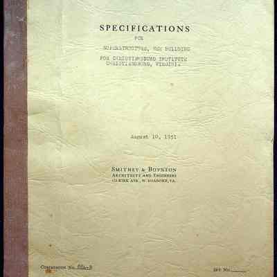Specifications for Scattergood Hall, 1951
