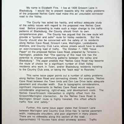 Other Statements at County meetings or Other Hearings, undated