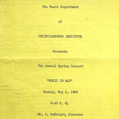 The Annual Spring Concert "Music in May" 1965