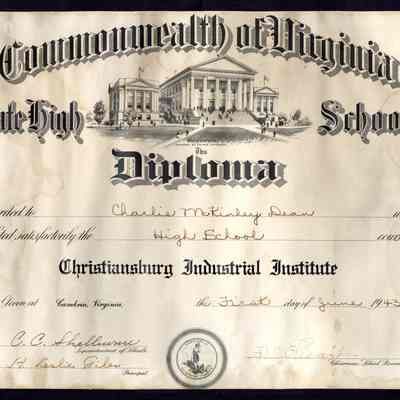 Charles McKinley Dean, Christiansburg Industrial Institute, 1943