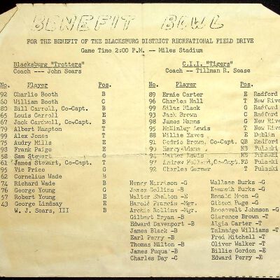 Benefit Bowl Flyer, undated