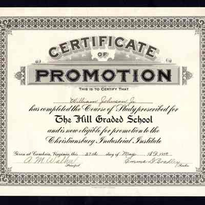 William Johnson, Jr., Hill Graded School, 1929