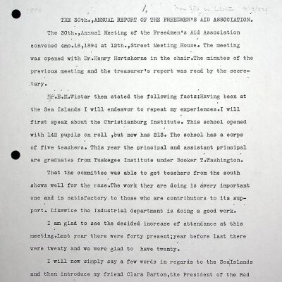 1894 Annual Report, (photocopy)