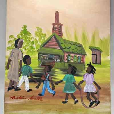 Children and Cabin Painting, Smith, undated