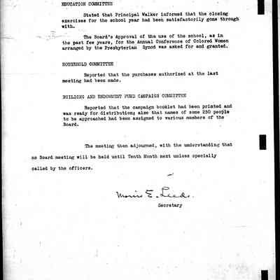 Friends Freedman's Association Reel Four: Executive Committee Minutes 1920-1932 (Part 2)