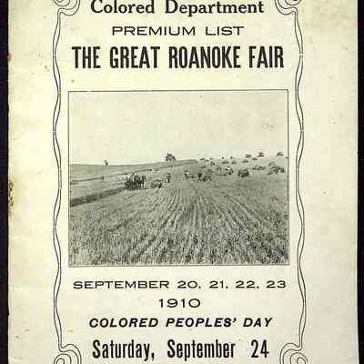 Great Roanoke Fair, Colored Peoples' Day Brochure, 1910