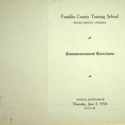 Franklin County Training School Commencement Exercises 1954