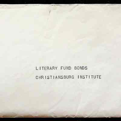Literary Fund Bonds with Letter, 1953