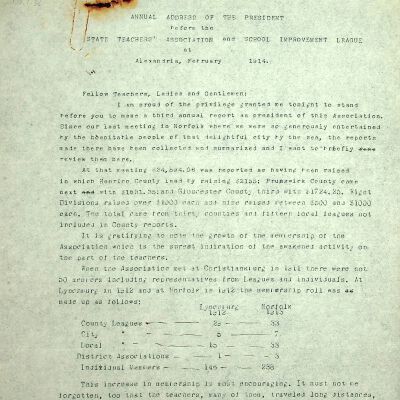 Annual Address of The President, 1914