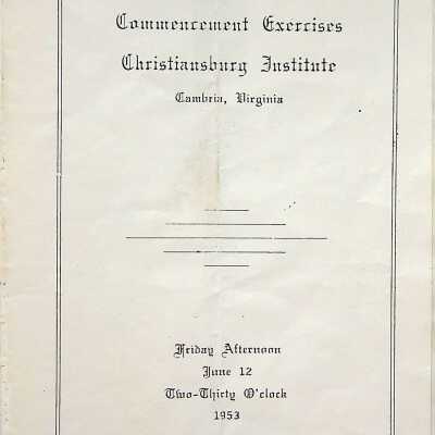 Commencement Exercises Christiansburg Institute June 12th, 1953