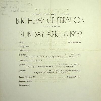 The Seventh Annual Booker T. Washington Birthday Celebration