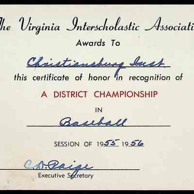 Virginia Interscholastic Association- Baseball, 1956