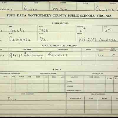 Calloway, James William