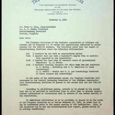 Administrative Correspondence (Folder 1 of 2)