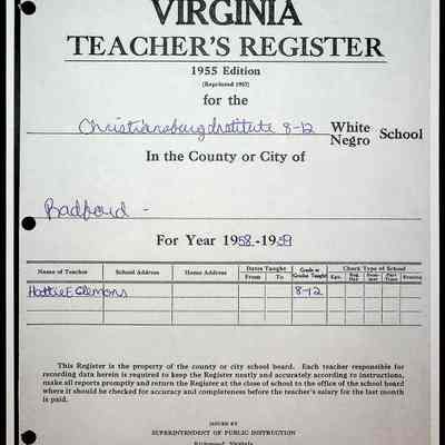 Christiansburg Institute Records of H.E. Clemons, 1958-1959