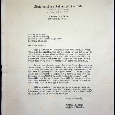Tillman R. Sease Correspondence: J. P. Archer, 1948