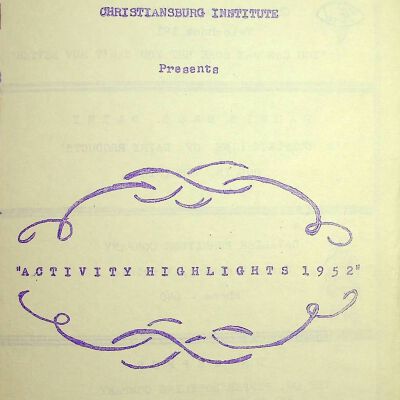 Activity Highlights 1952