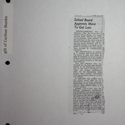 "School Board Approves Move" (photocopy)