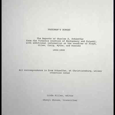 Folder 21: Freedmen's Bureau Print Copy