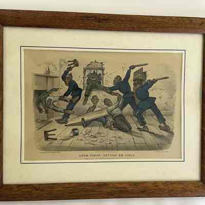 Draw Poker Getting 'Em Lively Print, 1886