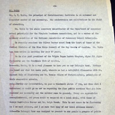 History and Future of C.I. Speech, undated