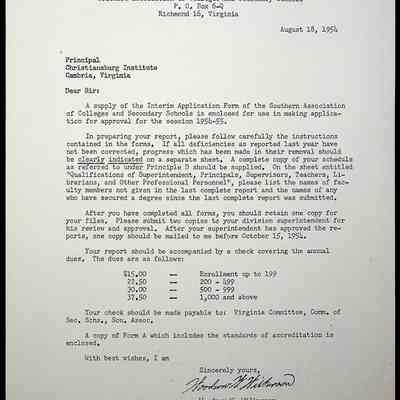 Reports The Southern Association of Colleges and Secondary Schools, 1934-1964 (Folder 1 of 2)