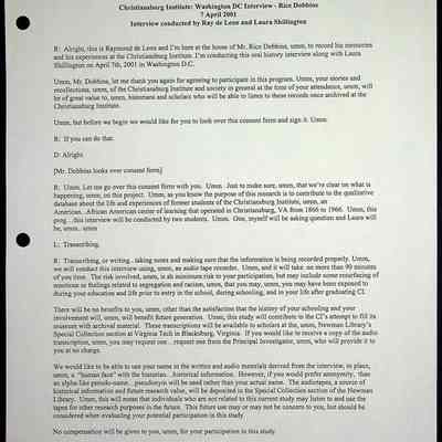 2000 Uttech Oral History Transcript, Rice Dobbins Jr