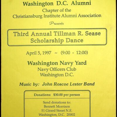 3rd Annual Tillman R. Sease Scholarship Dance Flyer, 1997