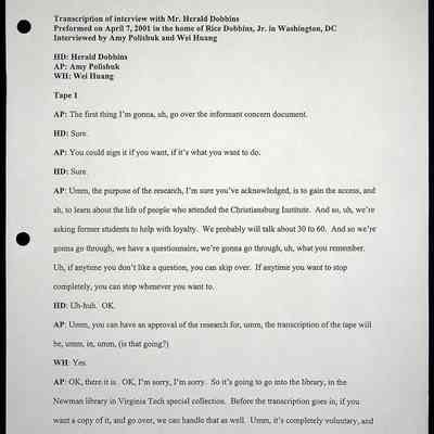 2000 Uttech Oral History Transcript, Herald Dobbins