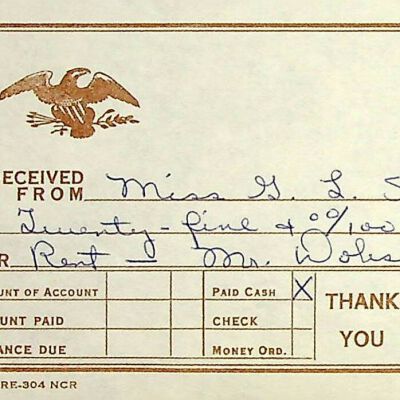 John F. Banks Receipts: Gracie L. Simmons