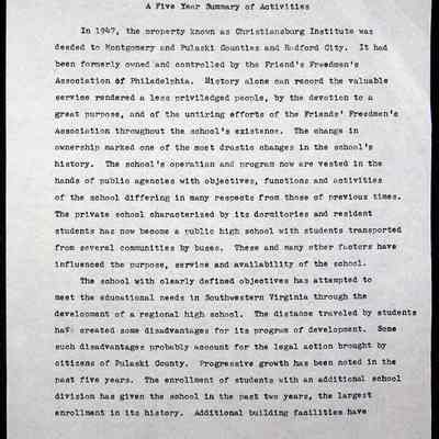 CI 5-year History, 1949-1954