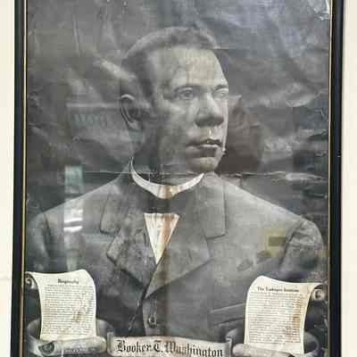 Booker T. Washington Framed Poster, undated
